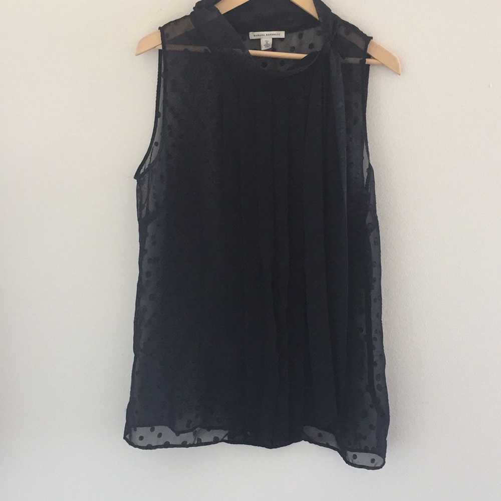 Tie-neck Banana Republic sleeveless top